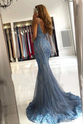BMbride Chic V-neck Slim Mermaid Evening Gown BMbride